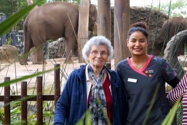 Nursing assistant Samjana supported Pemulwuy residents during their visits to Taronga Zoo where they saw many animals including elephants and (inset) Sumatran tigers. Nursing assistant Samjana supported Pemulwuy residents during their visits to Taronga Zoo where they saw many animals including elephants and (inset) Sumatran tigers.